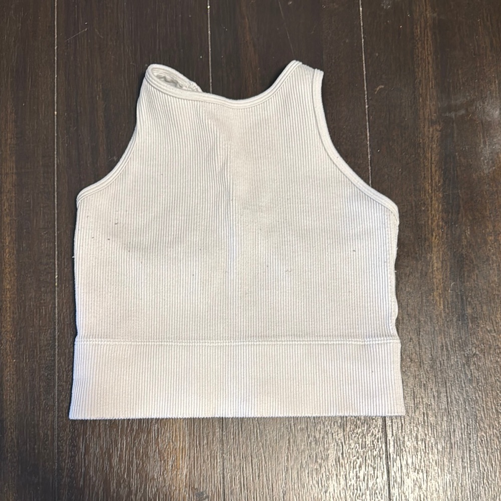 White Ribbed Tank Top